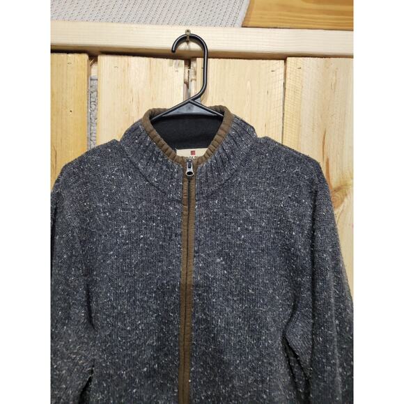 VTG Woolrich Full Zip Knitted Sweater Gray Mens Medium - Picture 3 of 8